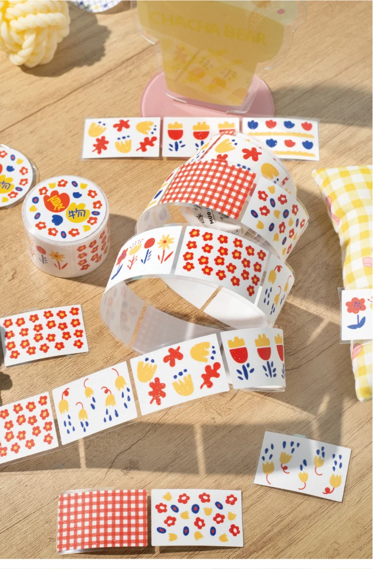 Journal GO 3 x 200 cm Blumen-Blumen-Abdeckband, dekoratives Papierband, Aufkleber für Scrapbooking, Geschenkverpackung, DIY-Handwerk – Detail 9