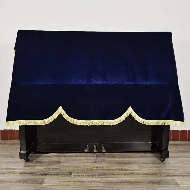 Golden Velvet Piano Cover Universal Piano Cover For Upright Keyboard Dust Stitching Tassel Textile piano keyboard cover piano keyboard covers