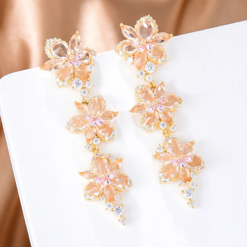

Jimbora Fashion Street Style Bowknots Earrings For Women Wedding Party Cubic Zircon Dubai Bridal Earring boucle d'oreille 2022