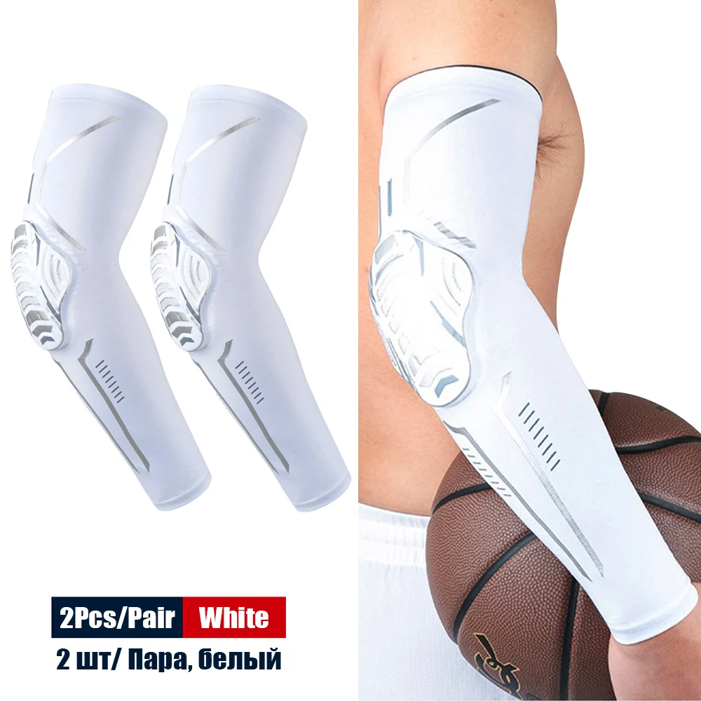 Topeter 2 PCS Padded Compression Elbow Sleeves Knee Pads Guard Football 
