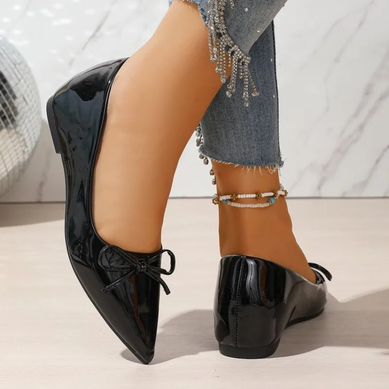 Ballerine donna a punta con fiocco scarpe basse casual comode_voghion.com
