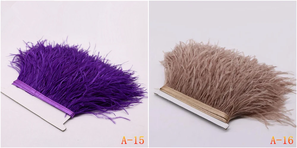 1 Meter 10-15CM Hochwertiges Farbiges Echtes Straußenfeder-Bordürenband für Rock/Kleid/Kostüm, Straußenfeder-Band, Borten, Nähen – Detail 8