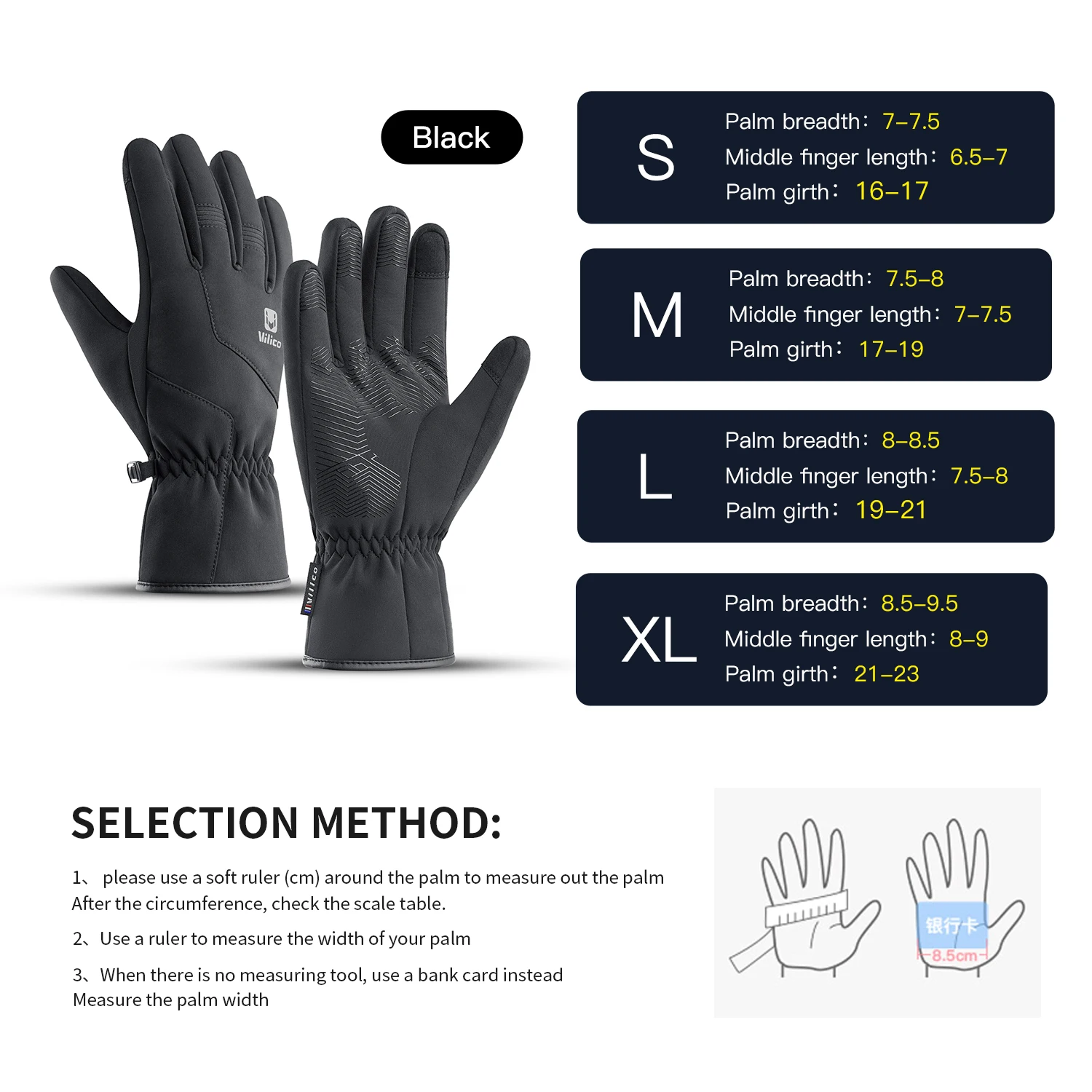 Windproof Waterproof Ski Warm Thick Gloves For Outdoor Cycling  Autumn Winter Touch Screen Slip Wear-resistant Gloves