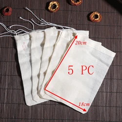 Set of 5 Premium Cotton Mesh Strainer Bags (18X20cm)