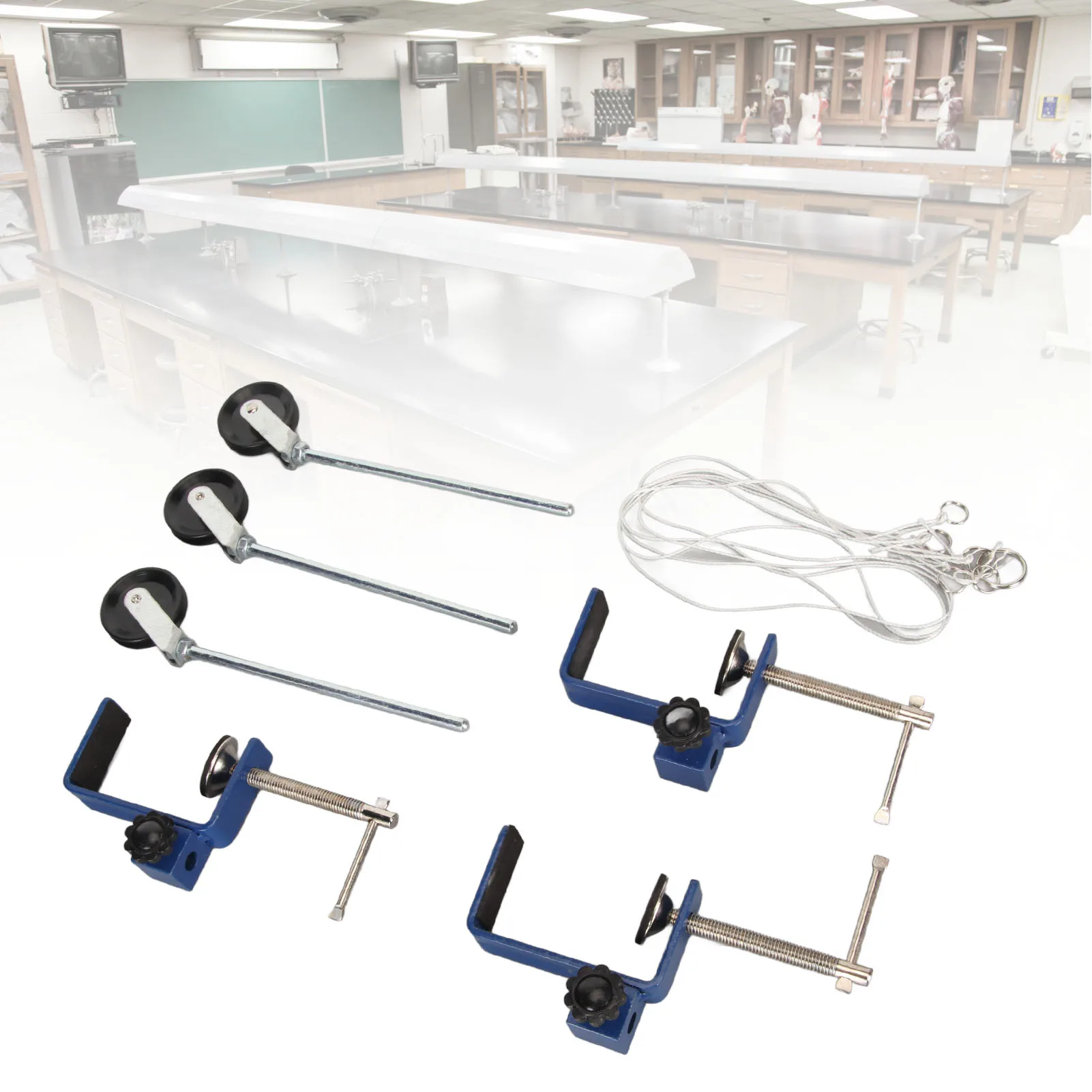 Table Mounting Clamp Reinforced Metal Plastic Pulley Multi Purpose Metal Bench Clamp for Physics Teaching Laboratory Table,Mount