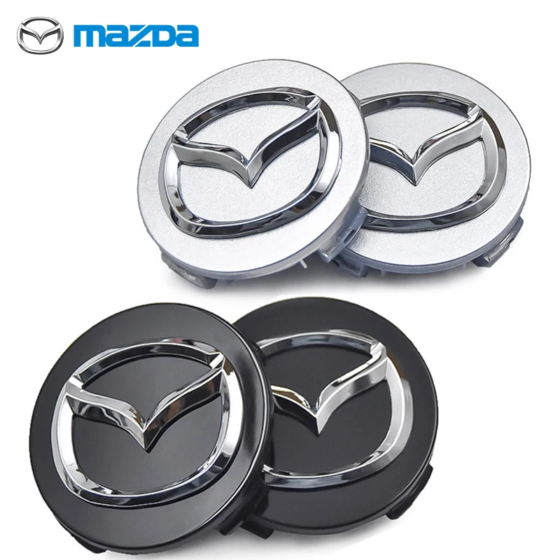 4Pcs 56Mm Car Wheel Center Hub Cap Badge Emblem Decal Wheel Sticker Per Mazda 3 6 Atenza Axela Demio Cx3 Cx5 Mp Ms Rx8 Car Goods