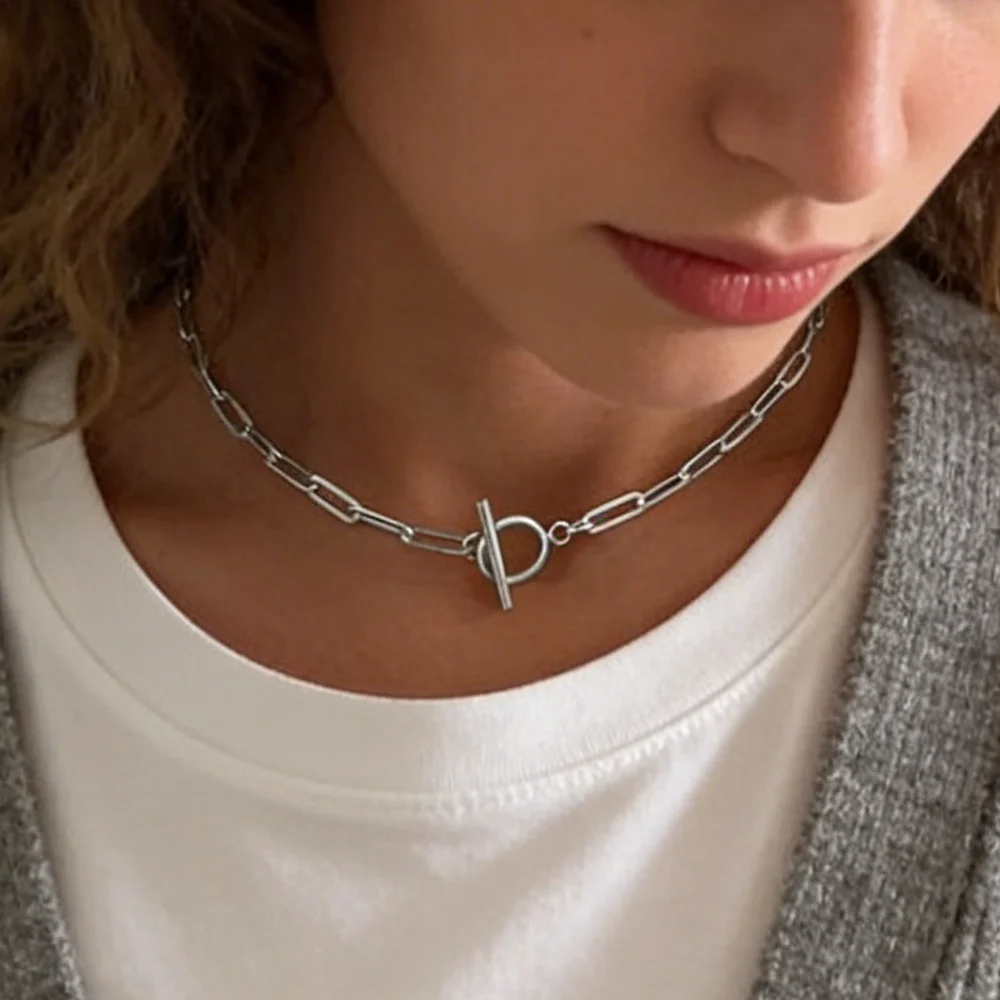Einfache und stilvolle neue Herren- und Damen-Edelstahl-Halsketten und Schmuck können DIY-Halsketten, Schmuckgeschenke im Großhandel sein