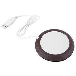 Elegant Wood Grain USB Heated Beverage Mug Warmer Mat (A)