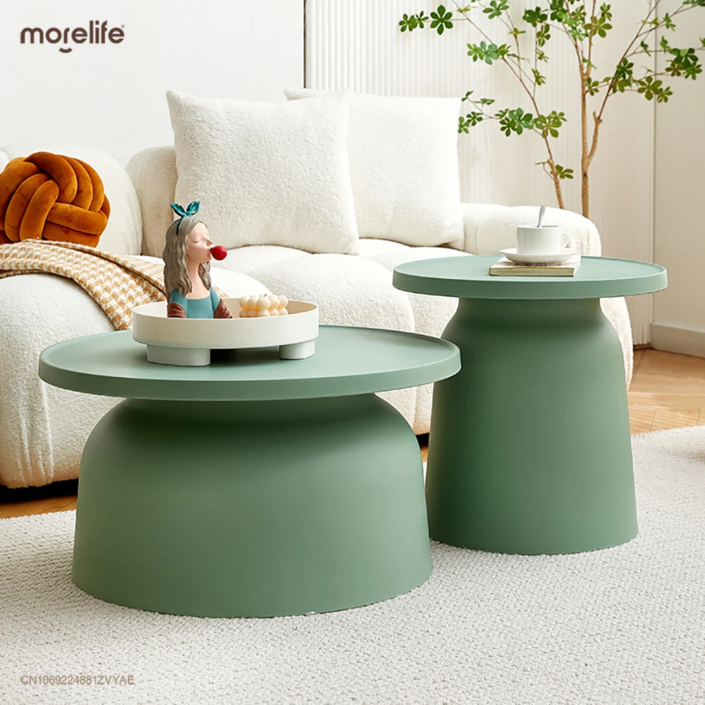 

Nordic Design Coffee Tables Living Room Premium Minimalist Creative Plastic Side Table Round Colorful Mesa De Café Furniture