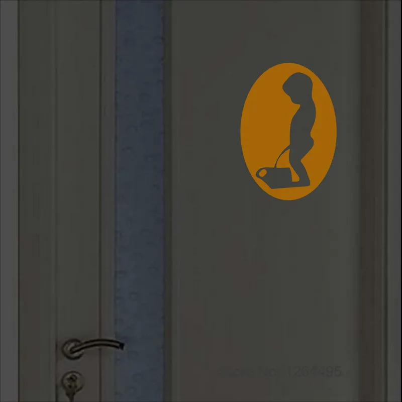 Glow in the Dark Toilet Stickers Bathroom Door Sign Wall Decoration