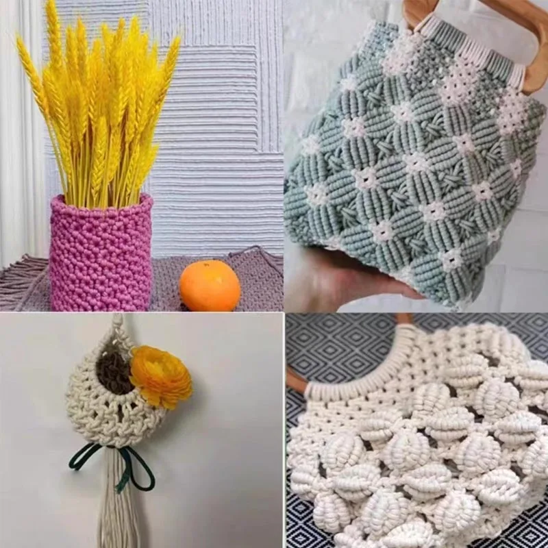 2mmX100 다채로운 면화 코드 로프 크로 셰 뜨개질 실 선물 DIY 수제 벽걸이 보헤미아 웨딩 홈 장식 바느질 액세서리