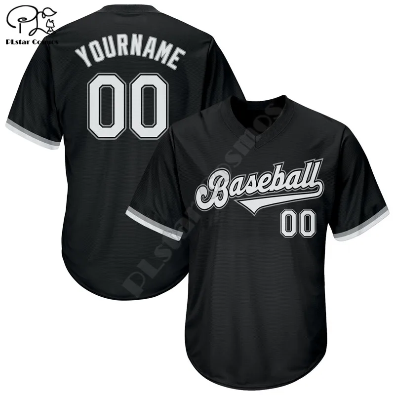 CustomBlackWhiteGrayThrowbackRibKnitBaseballJerseyShirt3DAll