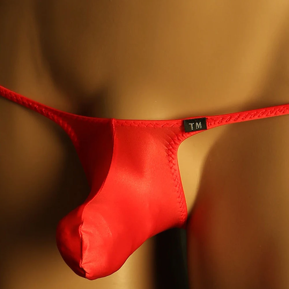 

Men G-String Underwear T-Back Briefs Sexy Micro Thong Bulge Pouch Low-Rise Open Back Underpants Gay Erotic Lingerie