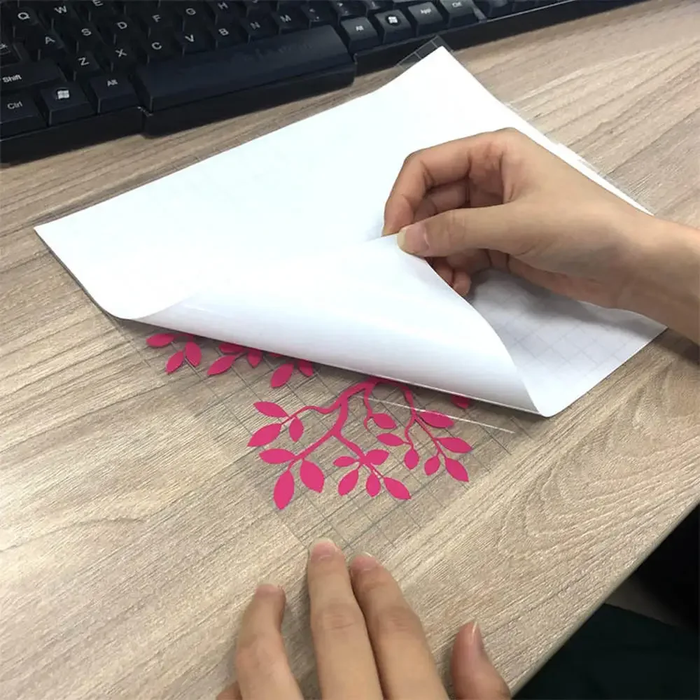 Vinyl Transfer Paper Tape Roll with Alignment Grid Application Tape for Silhouette Cameo Adhesive Vinyl for Decals Signs