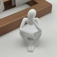 Minimalist Desk Ornament 3d Printed Thinker Sculpture Abstract Meditator Figurine Collectible Desktop Decor for Home Office - Image 4