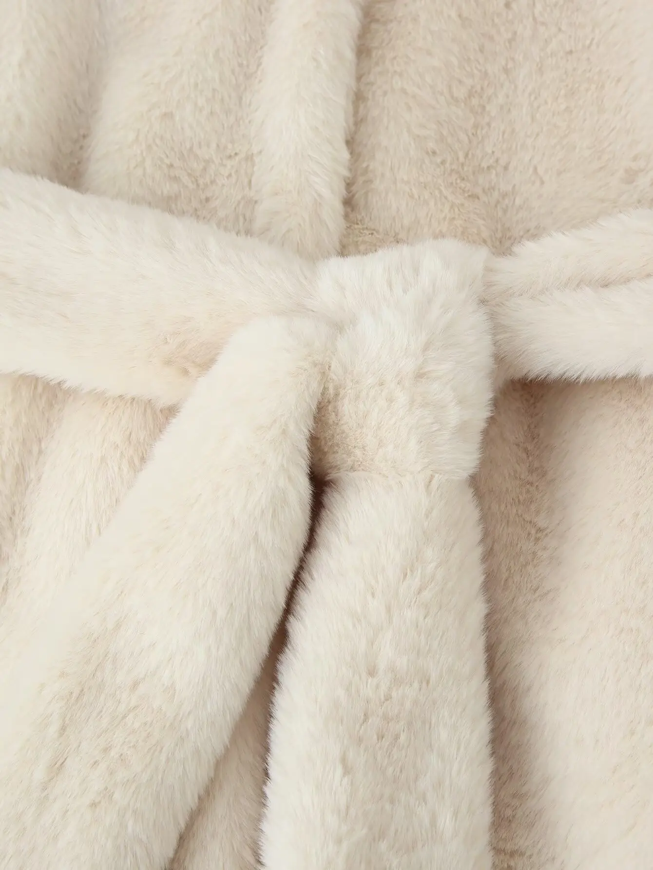 Women Faux Fur Jacket Loose Lapel Long Sleeves With Belt Fluffy Thicken Coat Female Autumn Winter Chic Warm Solid Casual Outwear