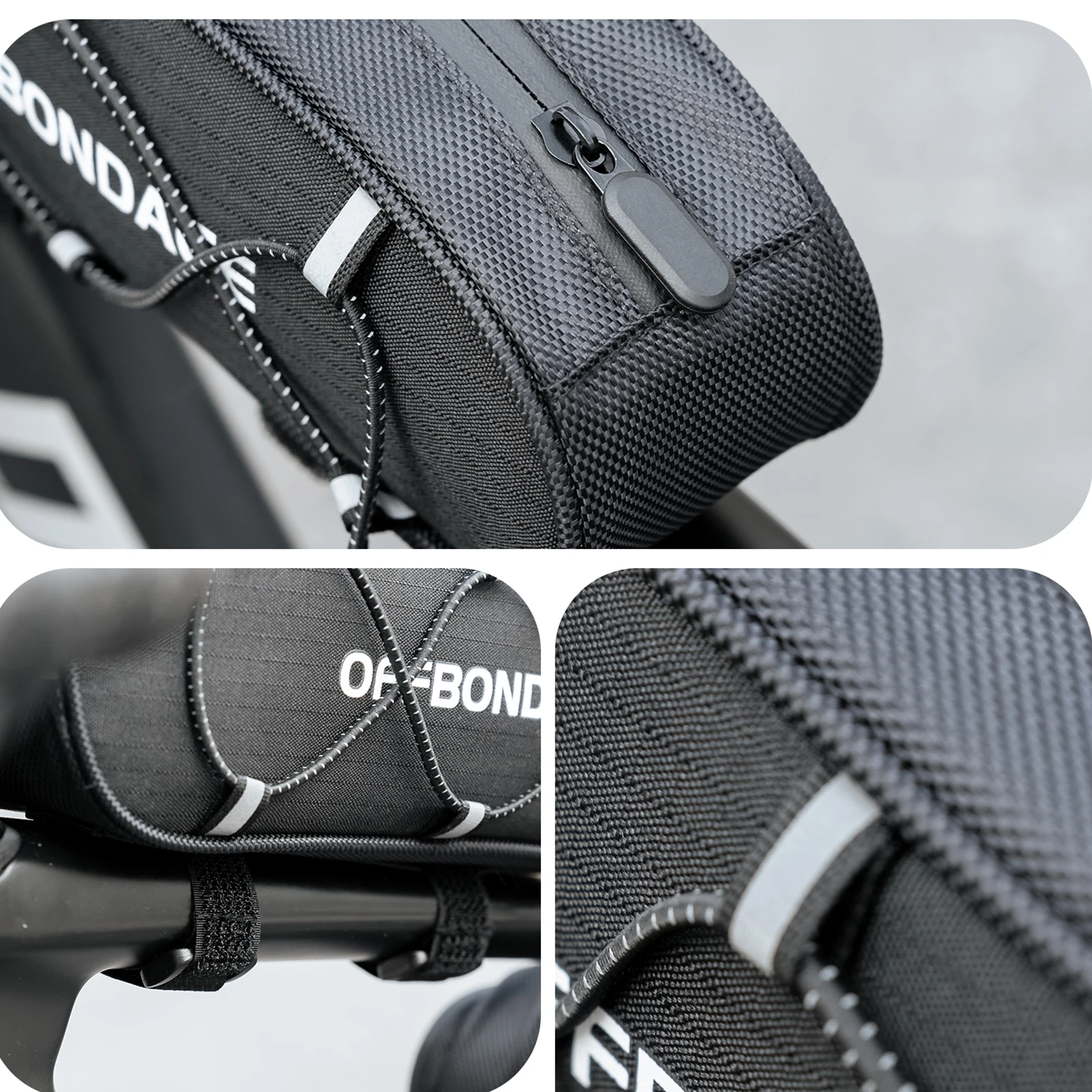 Borsa da Bici OFFBONDAGE per Tubo Superiore, Riflettente, Grande Apertura, per MTB e Bici da Strada, Porta Telefono, Borsa Portaoggetti, Accessorio - immagine 3