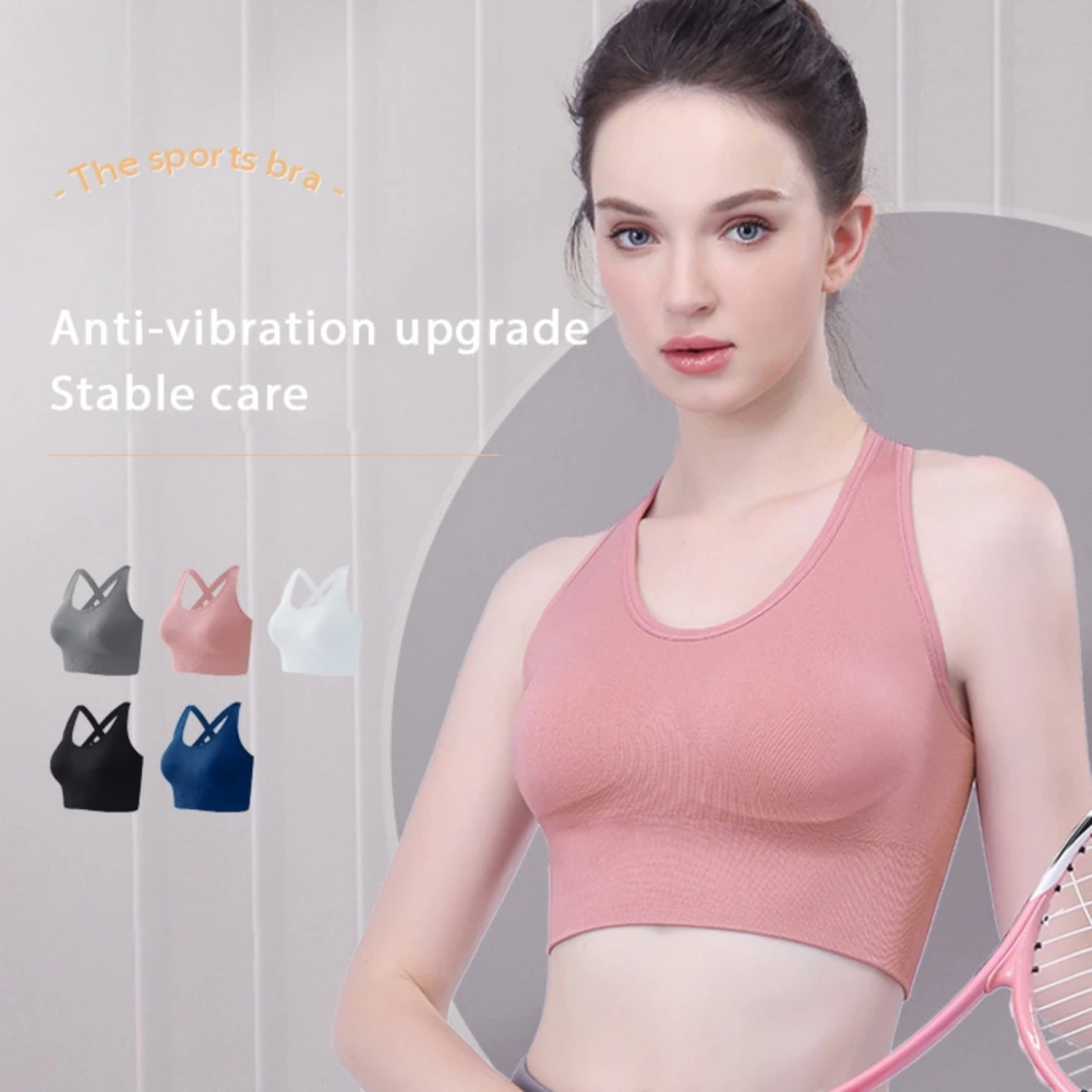 

Women Push Up Seamless Bra Sports Workout Top Crop For Gym Fitness Active Wear With Buckle Brassiere
