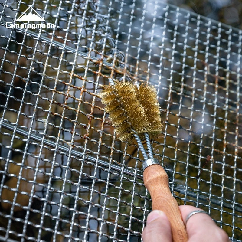 CAMPINGMOON SJ-16 Brass Wire Barbecue Cleaning Oven Mesh Cleaning Pot Washing Barbecue Grill Long Handle Tool Brush