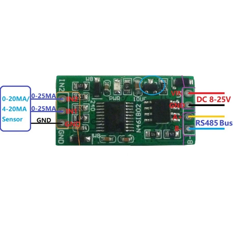   4-20MA  RS485 -2 ä, 12VDC, Modbus RTU 