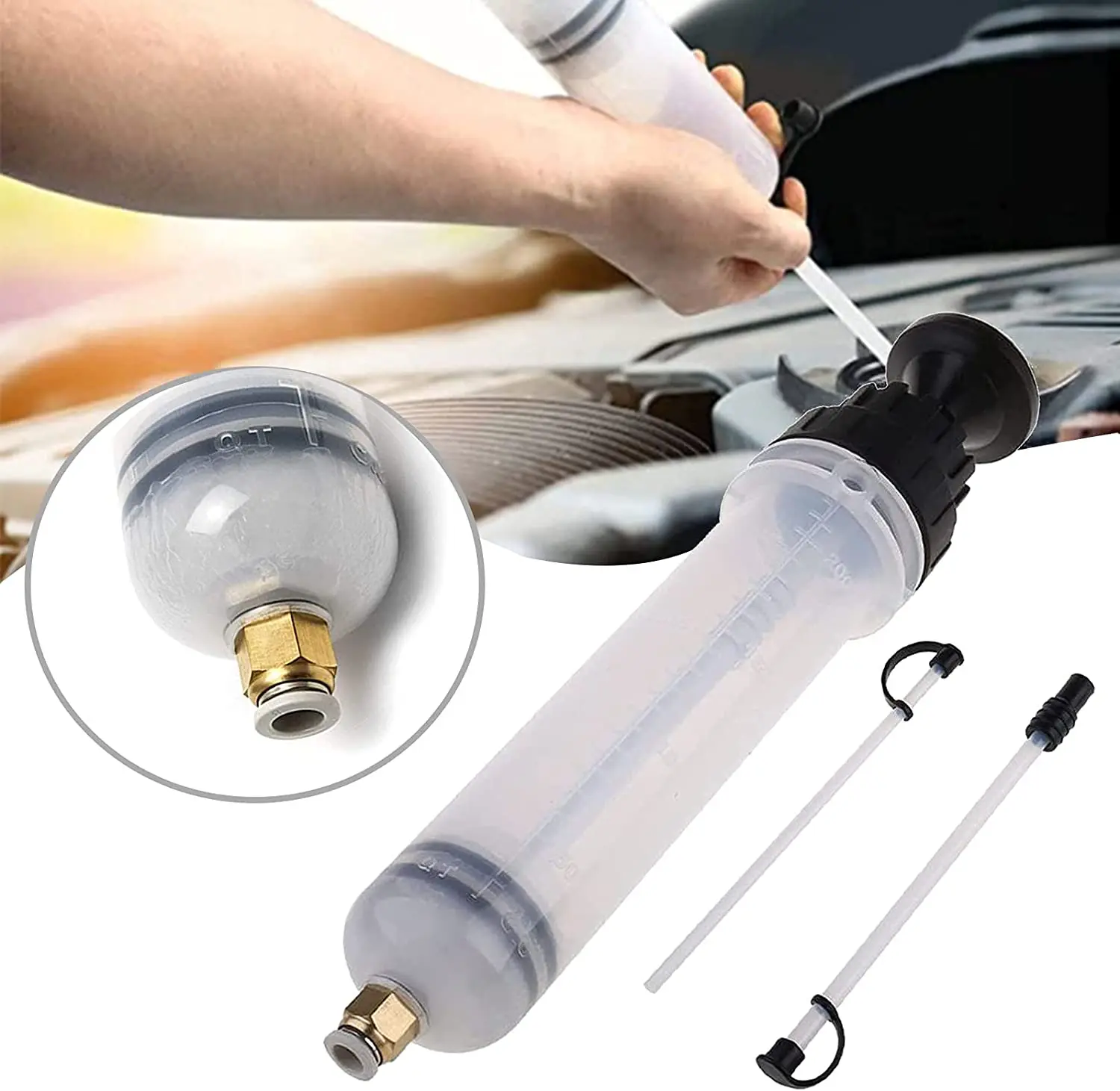 Pompa Per Estrazione Liquidi Auto - Siringa Da 200 Cc Con Tubo