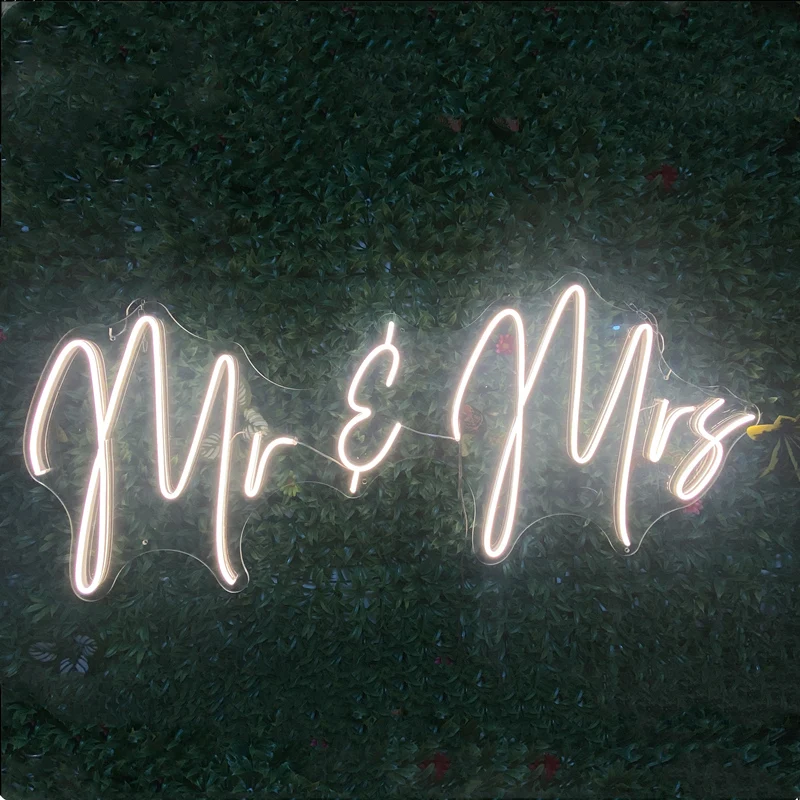 Mr and Mrs LED Neon Sign Indoor Wall Lights Party Wedding Shop Window Restaurant Mr&Mrs Decor Bride To Be Lamp  Sign cherry shaped neon lamp fruit restaurant wall neon sign for party wedding shop birthday home decoration