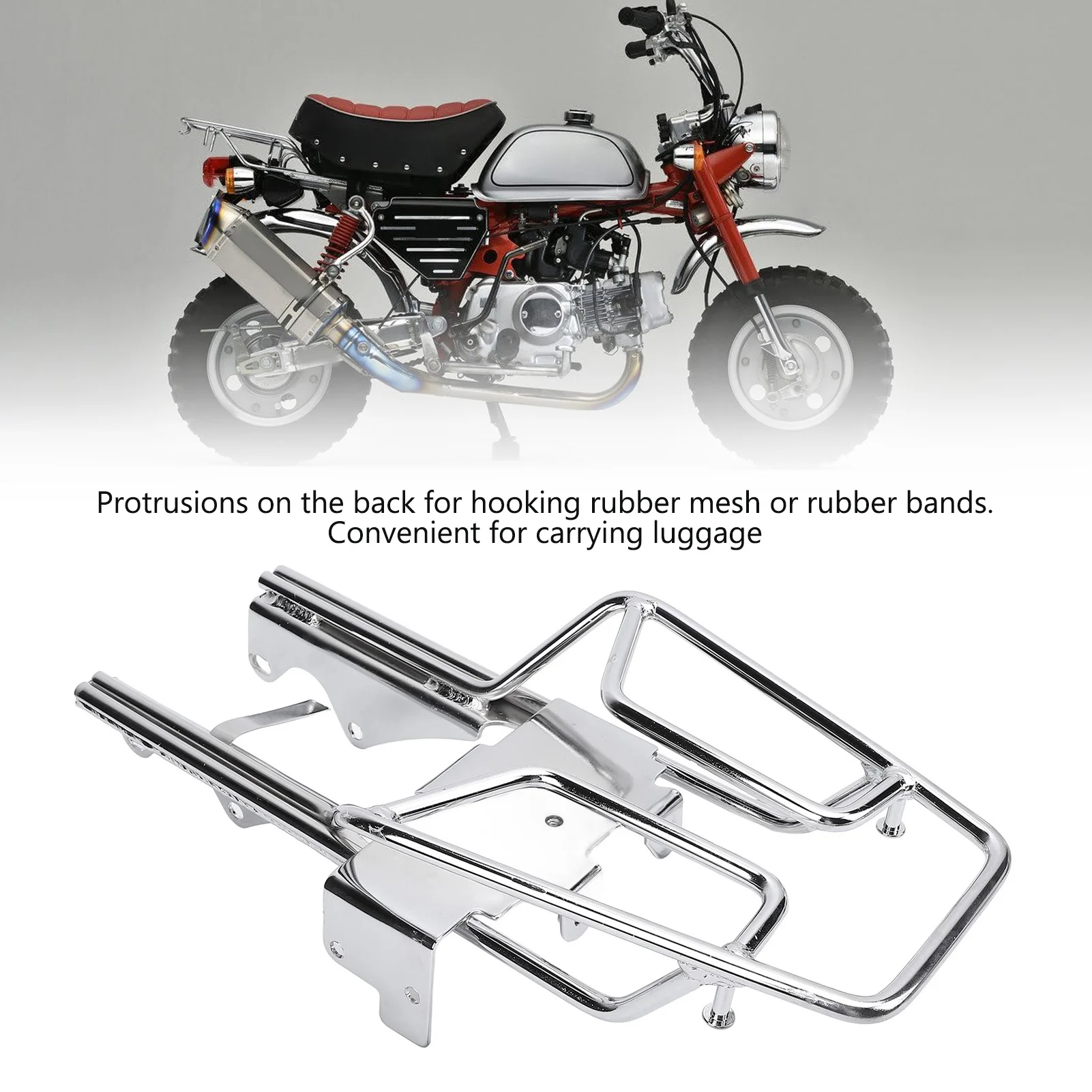 Tail Storage Cargo Rack Motorcycle Rear Luggage Storage Rack  Steel Alloy Seamless Welding for Monkey Z50 Z50J Skyteam Z50A