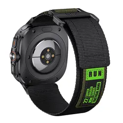 Sport Breathable Nylon Replacement Watch Band - 47mm (9 Black Army Green)