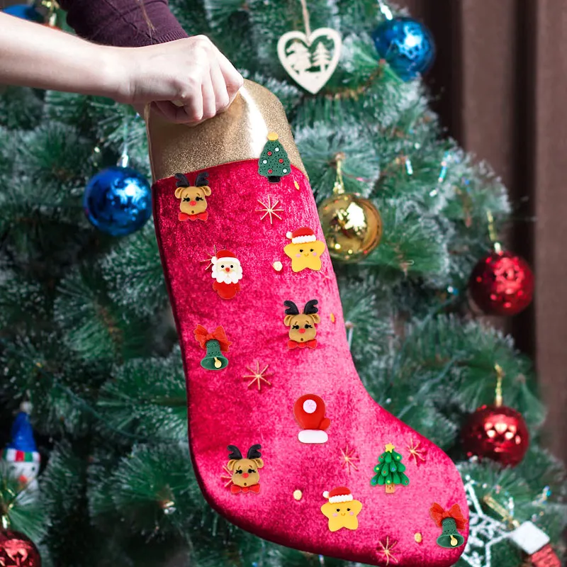 20pcs Mini Christmas Resin Figurine Crafts Cute Reindeer Xmas Tree Santa Claus Flatback Cabochon Ornaments DIY New Year Gifts