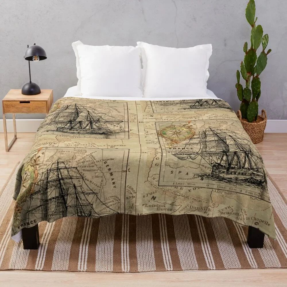 

Vintage sailing Throw Blanket Winter bed blankets Sofa Quilt