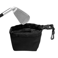 1 Pcs Golf Club Cleaner Bag Golf Ball Bag Golf Ball Wiping With Clip Golf Accessory ,Black 2