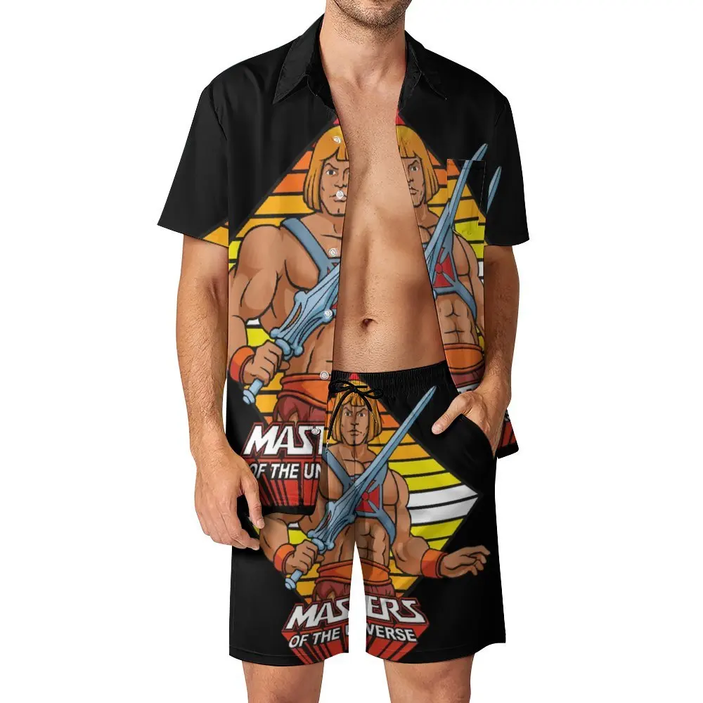 

Мужской пляжный костюм He Man, игровой подарок на день, новый костюм-брюки, комплект из 2 предметов, высокое качество, европейский размер