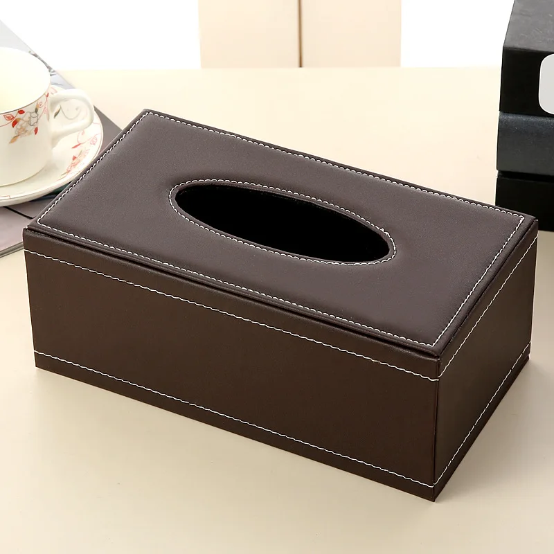 Leather Paper Drawer Living Room Household Tissue Box Creative PU Napkin Paper Box Car Mounted Tissue Box storage box,drawer organizer