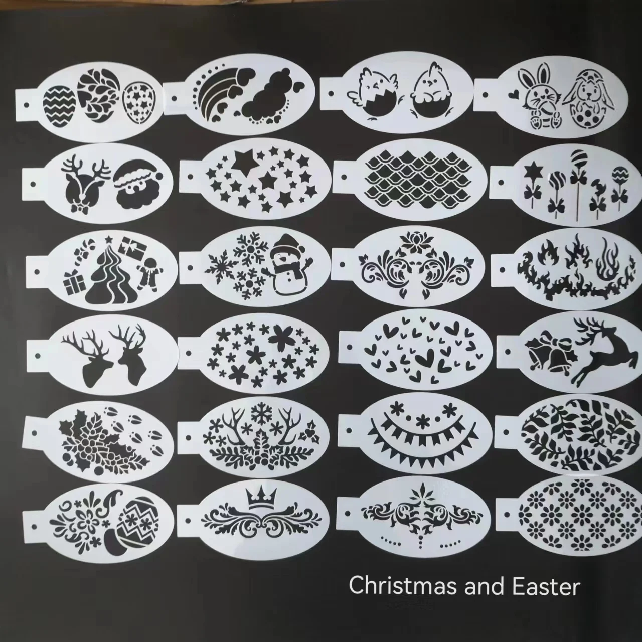 24PCS Body Painting Stencils Temporary Tattoos Reusable
