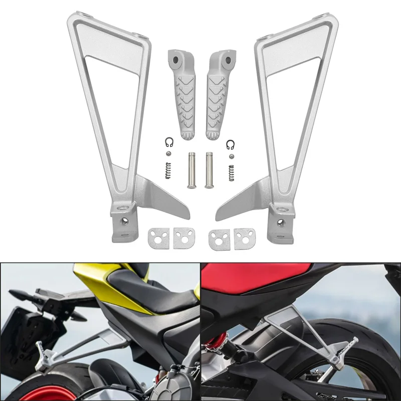 

Мотоциклетные задние пассажирские колышки серебристого цвета для Aprilia RS660 2021-2023 2022