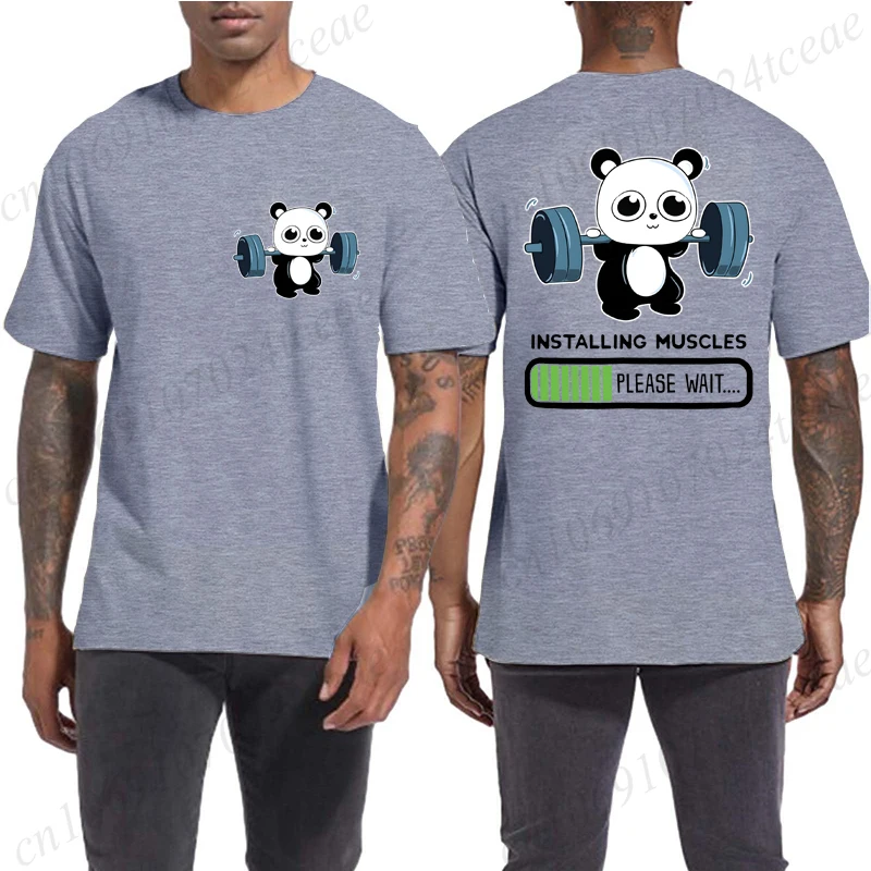 Panda Gym Graphic Tee – Cute & Funny Harajuku Summer Shirt