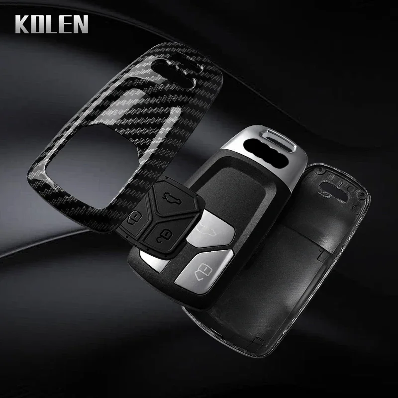 Premium ABS Carbon Fiber Car Key Case Cover - Stylish Protector Shell & Fob Accessories