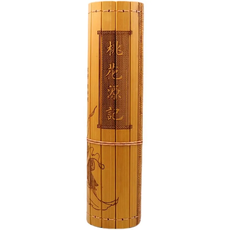 Peach Blossom Spring Bamboo Slips Scroll Chinese cultural characteristic gifts Decorative handicrafts and ornaments