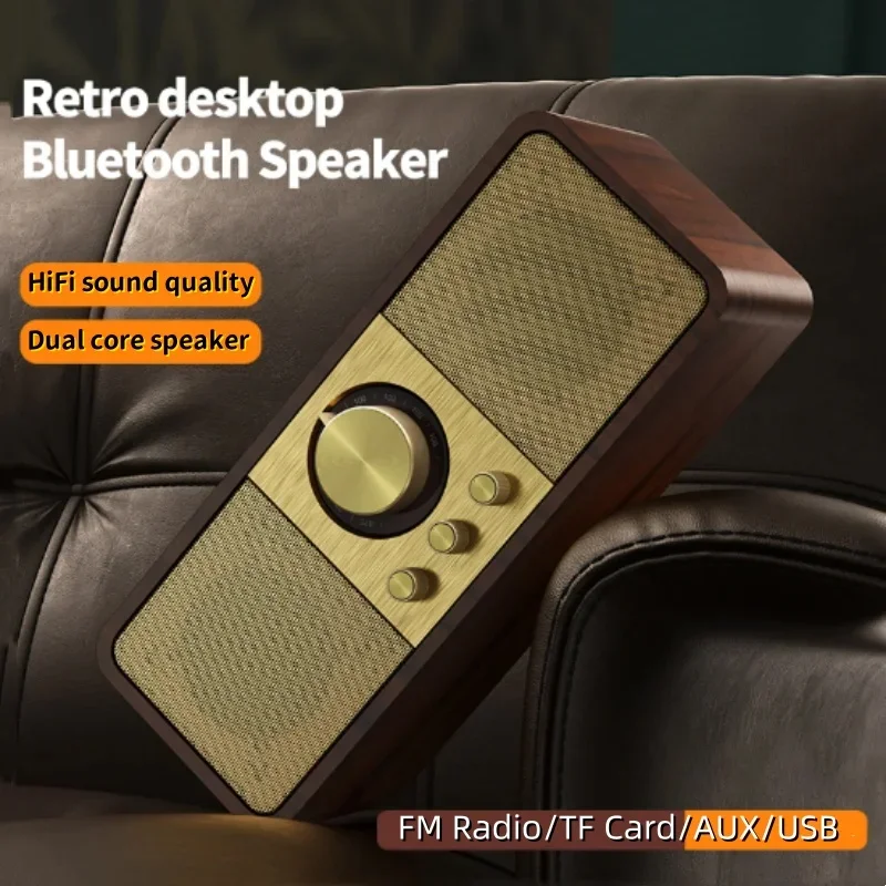 

JY-82 Стайлинг в ретро-стиле; Деревянные BlueTooth-колонки; HIFI; Беспроводной стереозвук; Домашний сабвуфер; Портативный FM-радио; Caixa De Som