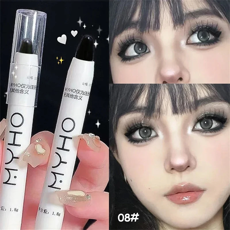 thumbnail image 1 of Lápiz iluminador de sombra de ojos rosa, resistente al agua, con purpurina de diamante, lápiz delineador de seda blanco, cosméticos de maquillaje coreanos, 1 of 5