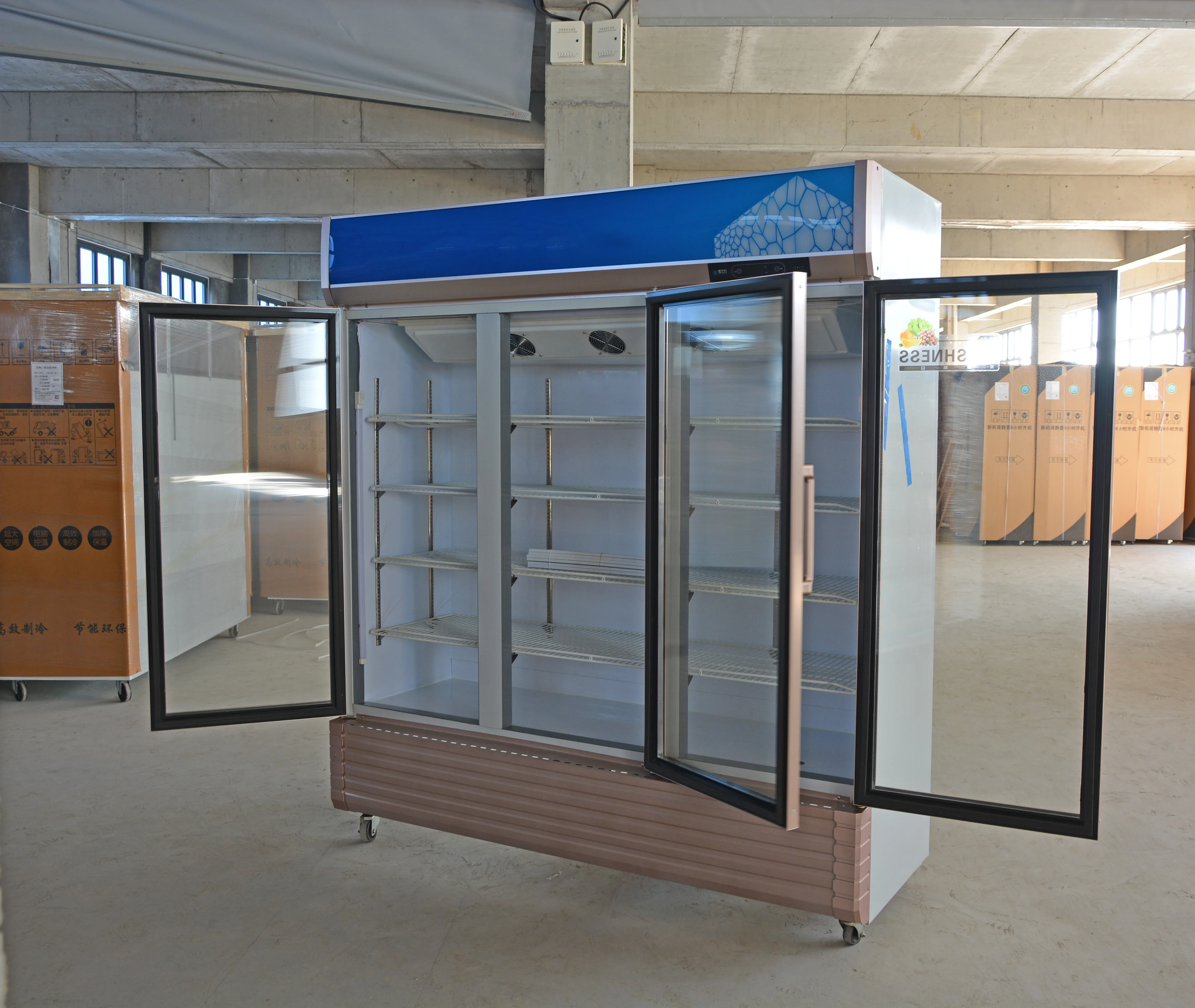 Glass Door Upright Fridge High Quality Beverage Display Refrigeration