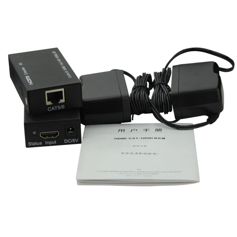Adaptateur d'extension vidéo 1080P HDMI RJ45 Lan Ethernet 60M TX RX mâle  vers femelle, avec alimentation, 1 paire - AliExpress