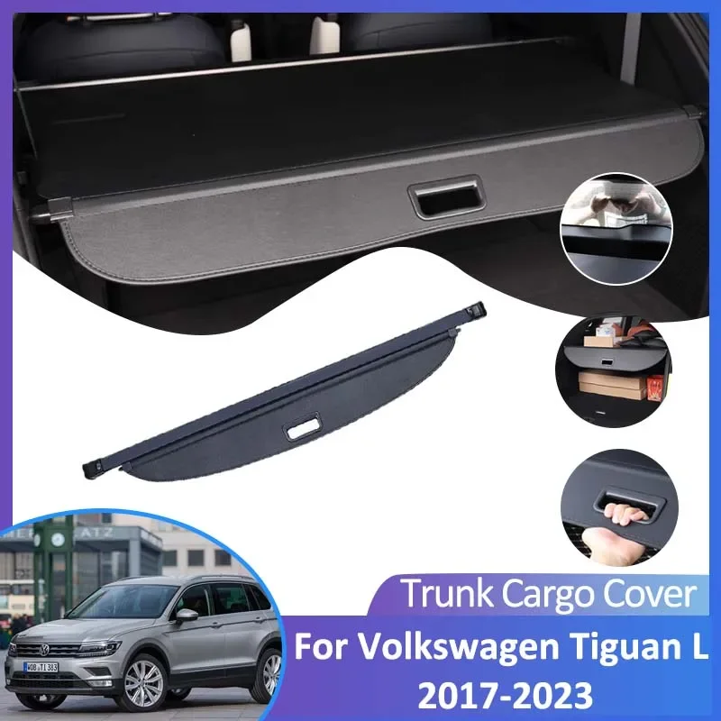 

Car Trunk Cargo Cover for Volkswagen VW Tiguan L MK2 2017-2023 2021 2019 2018 Retractable Luggage Storage Partition Anti-peep