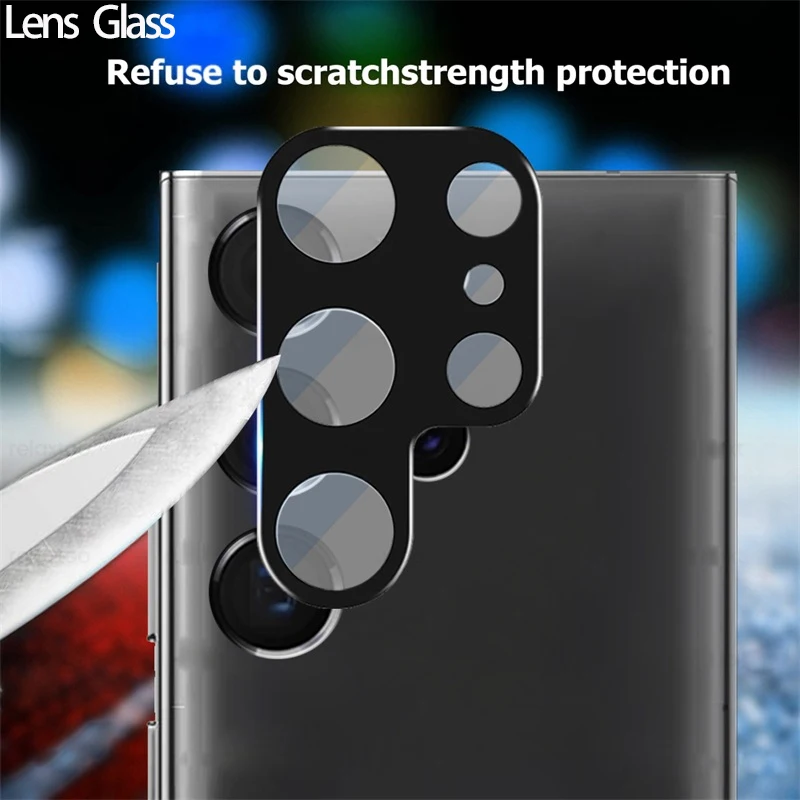 S22 Ultra Camera Glass, 9H Pellicola Vetro Per Fotocamera Galaxy S22 Ultra Con Bordo Arrotondato Camera Protector Samsung Galaxy S 22 Accessori Vetro 