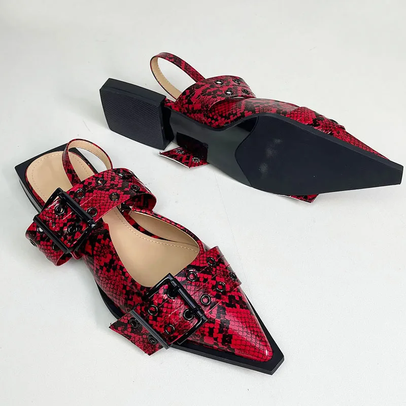 Pointed Toe Red Wide Flats HCNTES Women's Flats Wide Width Ballet