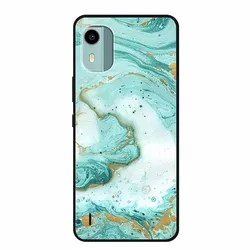 Marble Soft Silicone TPU Phone Back Cover Case - Stylish Protective Bumper for Nokia C12 Plus (46)