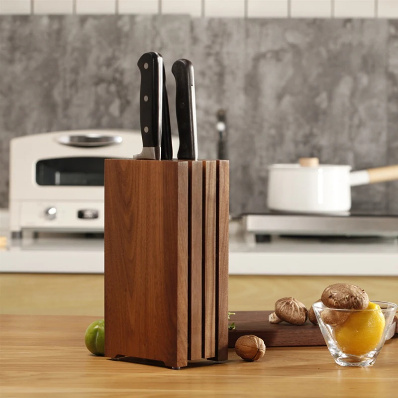 

Light Wind Knife Holder Solid Wooden Knife Holder Knife Storage Rack Kitchen Shelf Japanese Style Simple Storage Holder