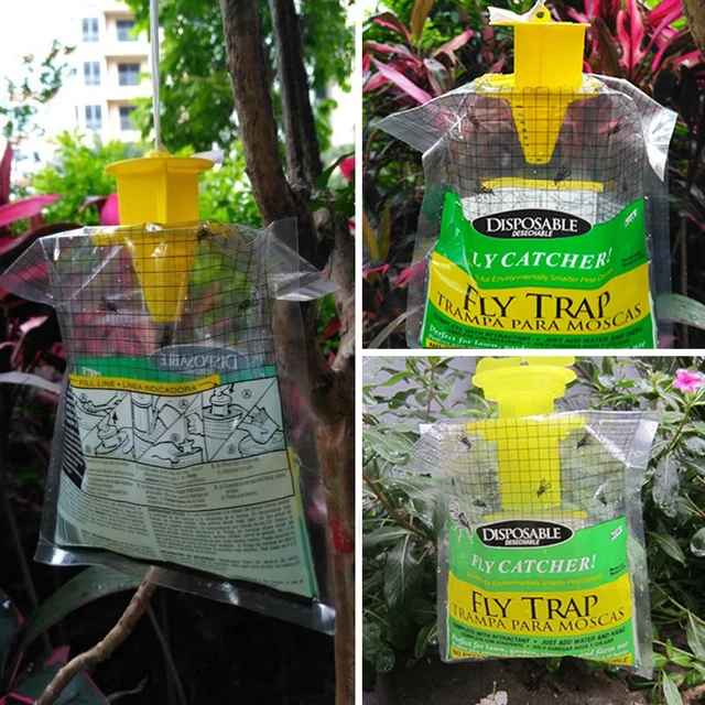 Függő Légy Elkapó Csali Táska Légycsapdák Kerti Udvari Otthoni Kellékek Kártevőirtó Műanyag Eldobható Termékek - Image 4