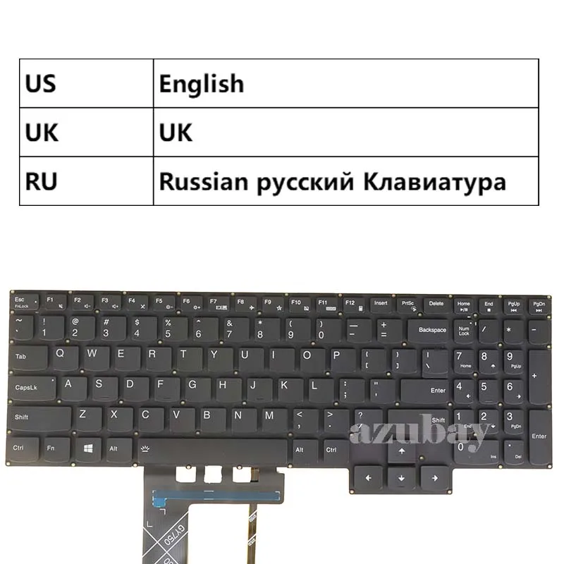 thumbnail image 2 of Laptop Keyboard For Lenovo Legion 5-17ACH6 5-17ACH6H English US With Backlit White Font New 2 of 10