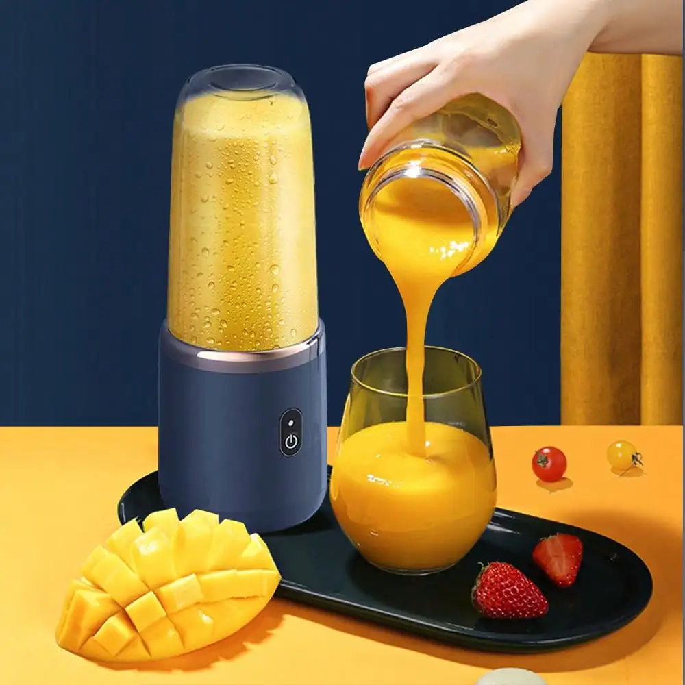 Compact Rechargeable Juicer Cup, Multi-Functional Fruit Mixer, Ice Crusher, Citrus Squeezer, Travel Smoothie Blender 6